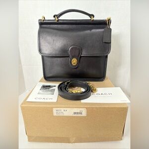 Vintage COACH 9927 BLACK WILLIS LEATHER BAG VGC w/ BOX